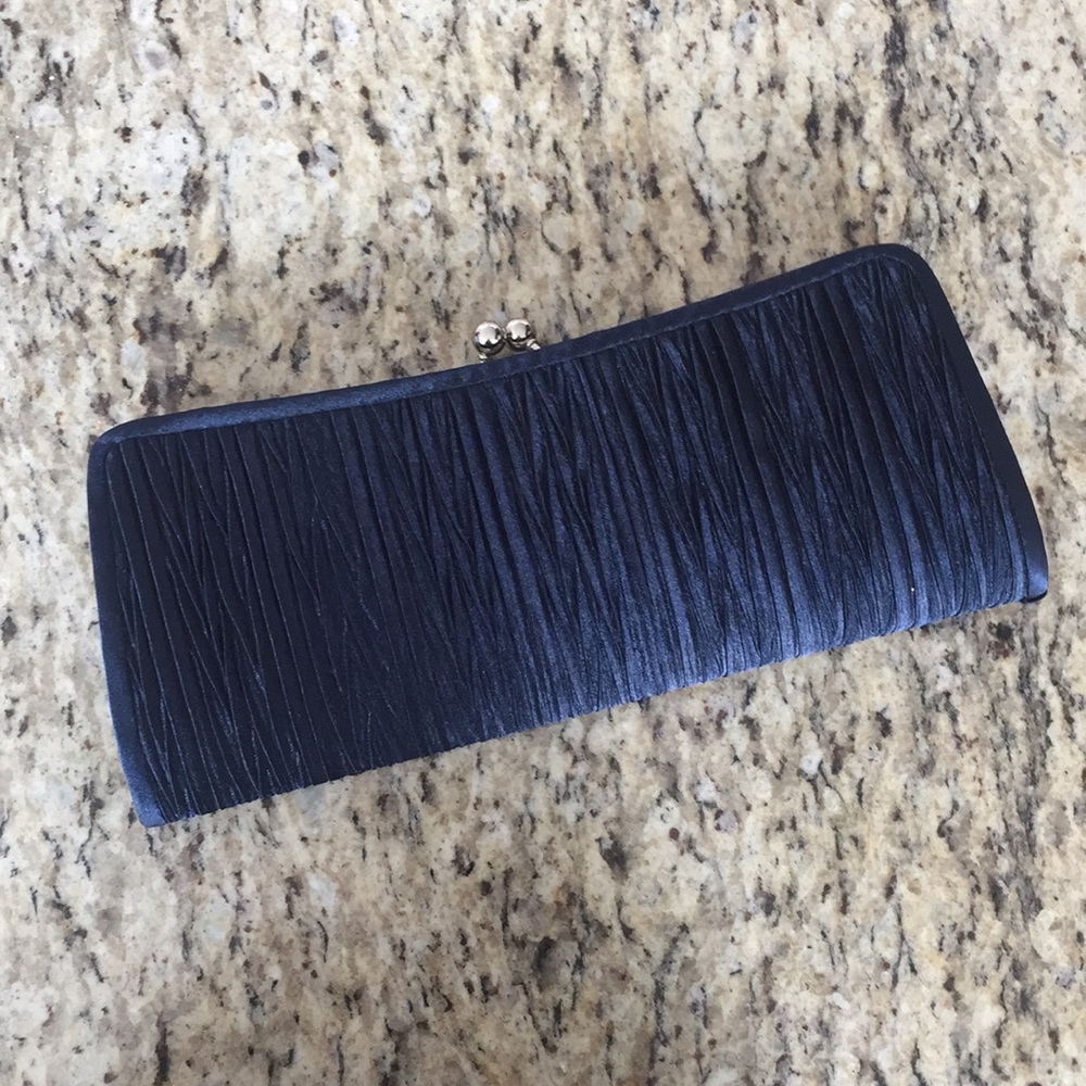 Navy velvet evening clutch purse